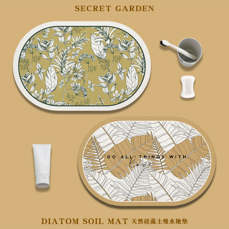 浴室卫生间地垫硅藻泥吸水速干