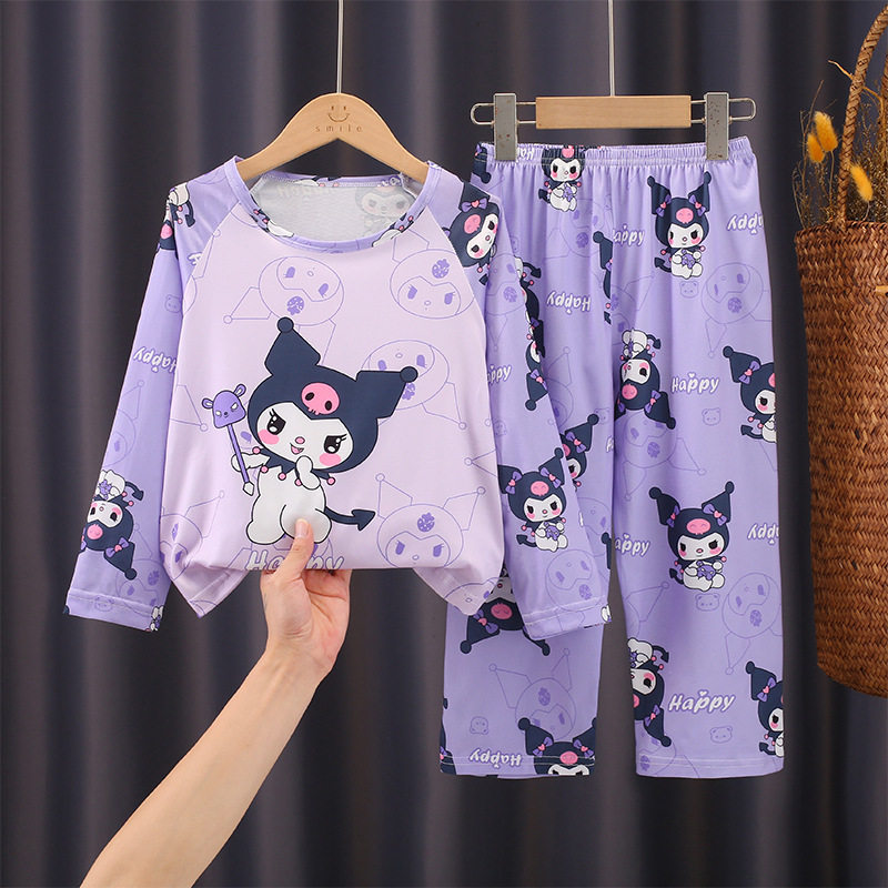 儿童库洛米睡衣女童春秋款薄款三四五六七八九十岁小女孩子家居服