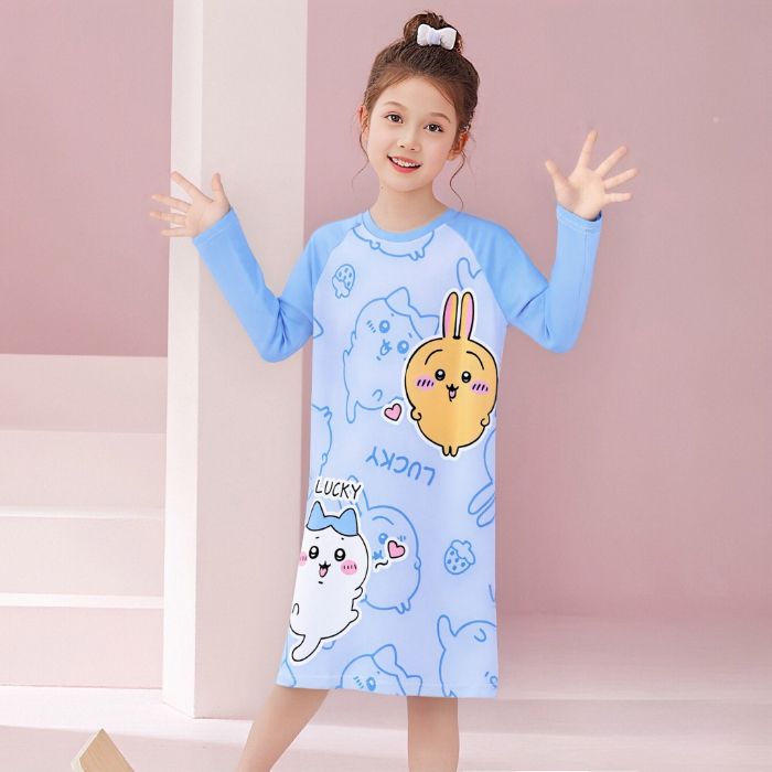 吉伊卡哇儿童睡裙2026新款秋冬季德绒长袖儿童睡衣女童公主家居服