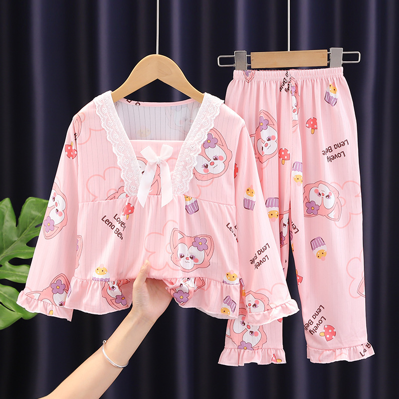 玲娜贝儿睡衣睡裤女童春秋季长袖长裤套装女孩子休闲可外穿家居服