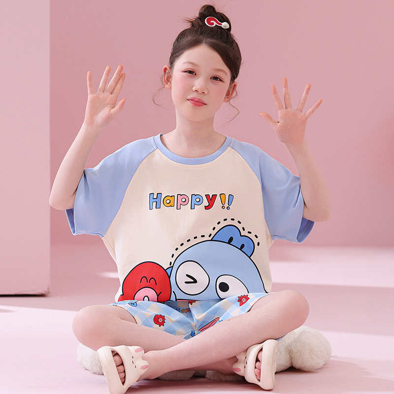 小丑鱼洋气女童睡衣夏薄款短袖韩版女孩2026新款儿童3-5-7-9-11岁