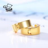 BeBe KittyS925纯银耳环加宽大镀24K黄金色时尚 男女彩银耳扣男女