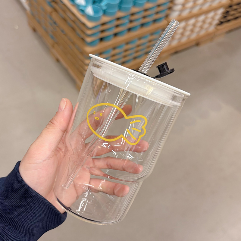 小鱼冷萃玻璃杯高硼硅玻璃吸管杯