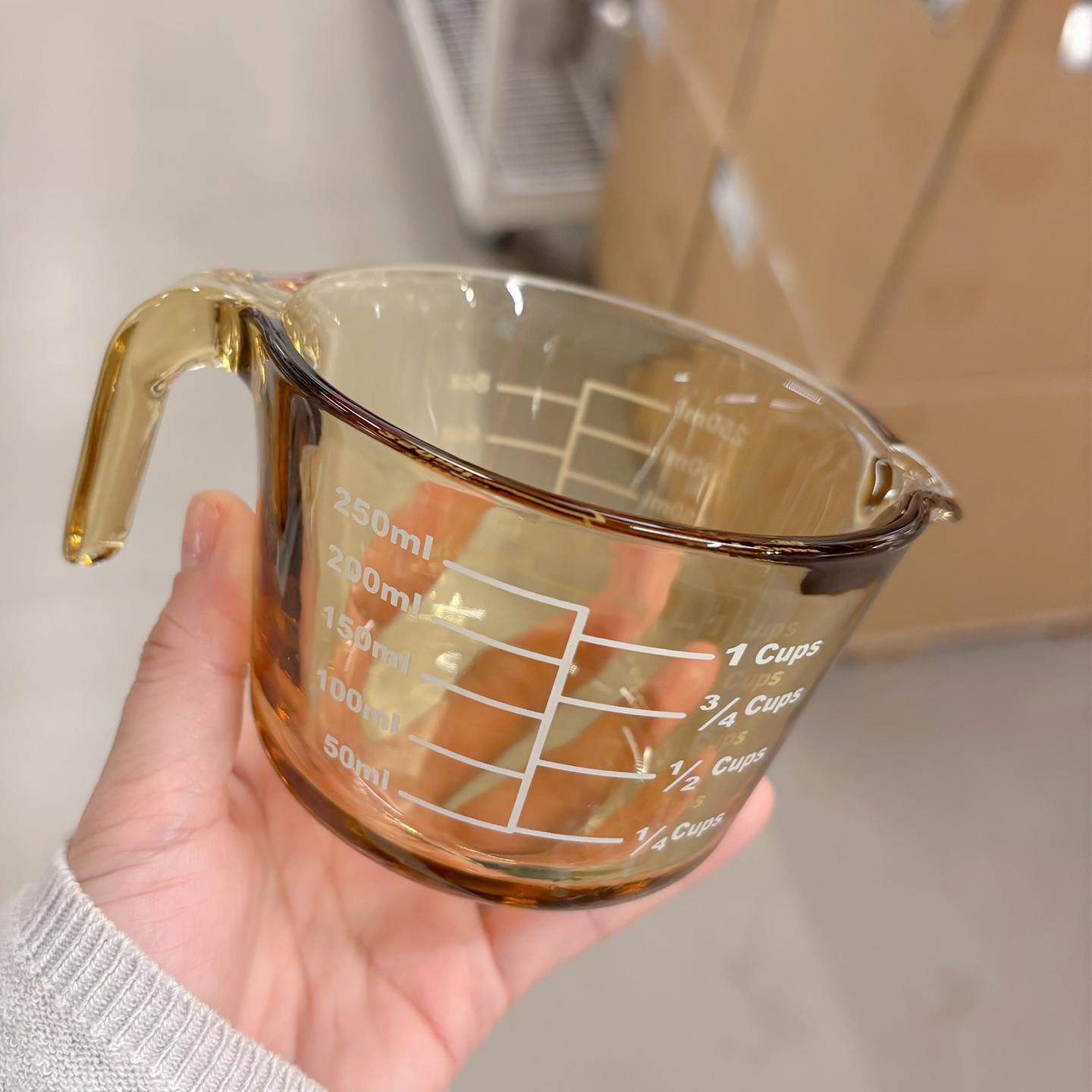 250ml小号琥珀色刻度杯食品级加厚耐高温量杯家用厨房烘焙打蛋杯