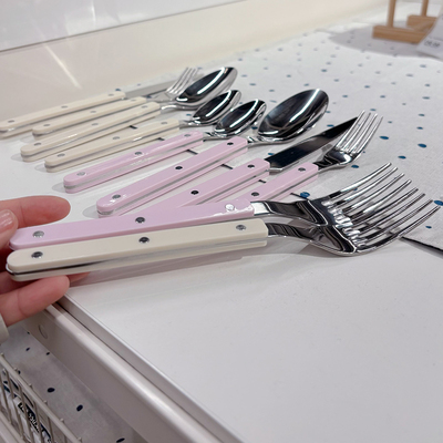樱花粉430不锈钢刀叉勺