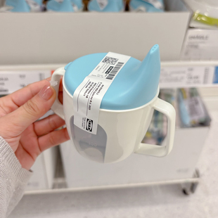 新品宜家代购BORJA波利亚儿童鸭嘴水杯食品级防摔喂饭辅食勺2件套