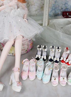 德必胜DF梦童话娃娃鞋子3分娃bjd配件sd娃娃60厘米换装皮鞋高跟鞋