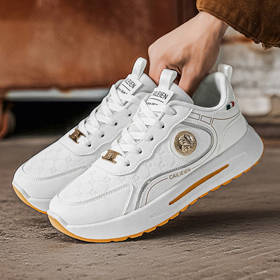 秋季男鞋新款透气运动鞋子男潮流百搭厚底小白鞋休闲跑步老爹潮鞋