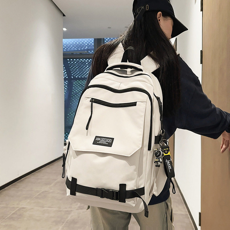 书包初中女生日系ins学院高中百搭撞色双肩包潮男大学生背包