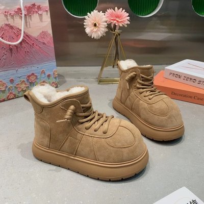 加绒加厚厚底雪地靴女2025新款大头棉鞋保暖鞋冬季休闲小女毛毛鞋