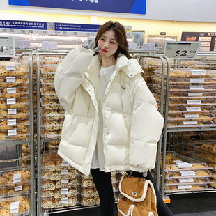 罗芬 故事面料女装官方实拍米白色韩系简约学院风羽绒服2025新款