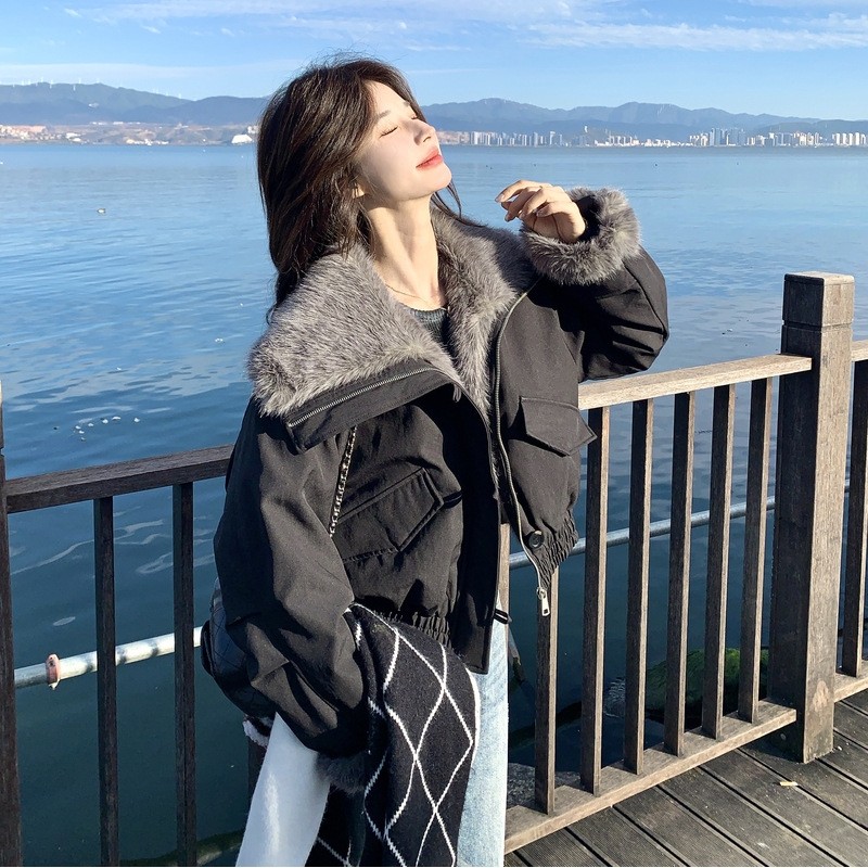 罗芬 故事面料女装官方实拍复古毛绒拼接翻领90白鸭绒派克服2025,女装/女士精品,羽绒服,淘宝优惠券,粉丝福利购,淘宝优惠卷