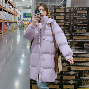 罗芬 故事面料女装官方实拍牛角扣羽绒服女中长款冬季加厚外套今
