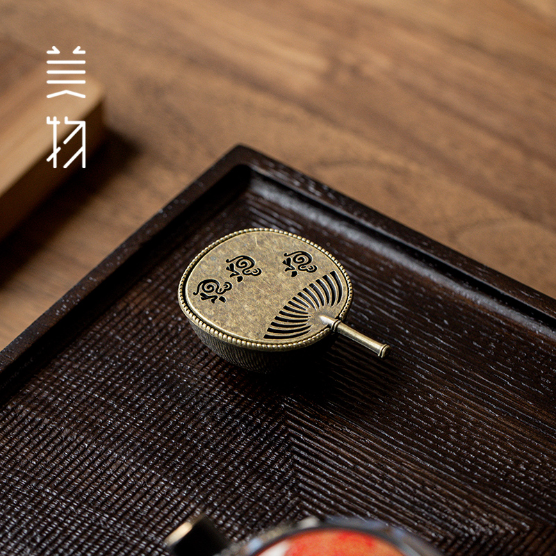 盘香炉家用合金福字扇形香炉沉香熏香室内陶瓷焚香盒檀香蚊香摆件