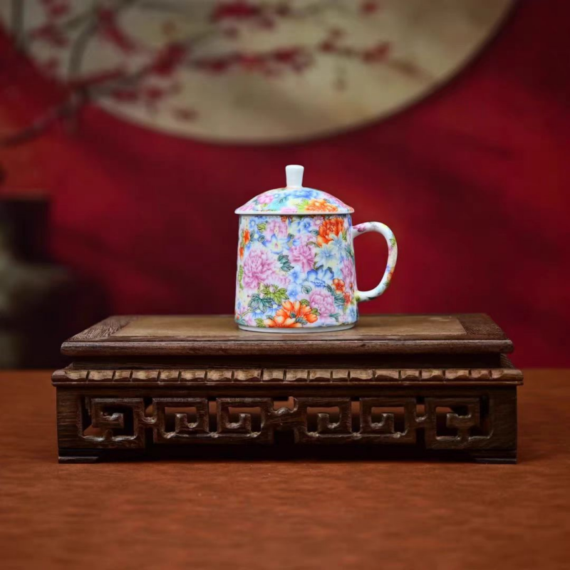 万花珐琅办公喝水杯家用喝水杯办公室泡茶水杯,餐饮具,茶杯,淘宝优惠券,粉丝福利购,淘宝优惠卷