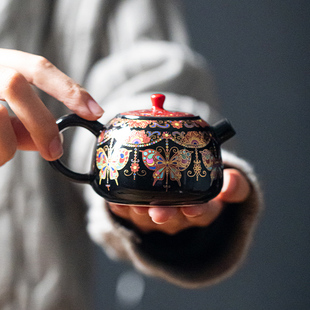 黑釉泡茶壶功夫茶具一壶二杯功夫茶具茶壶泡茶壶家用泡茶壶