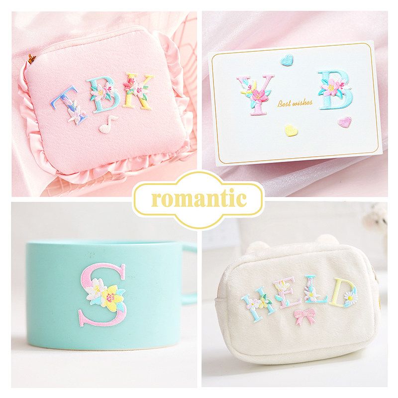 26个字母花朵刺绣贴包包装饰衣服手机壳DIY手帐本贴纸补丁贴,居家布艺,布贴,淘宝优惠券,粉丝福利购,淘宝优惠卷