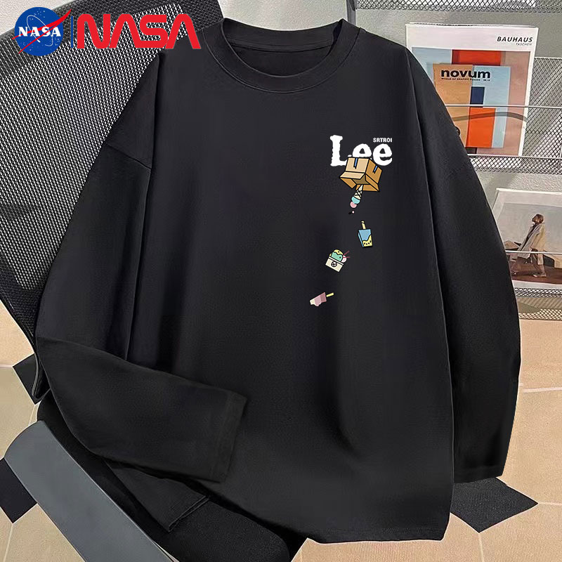 NASA联名男士长袖t恤ins美式牌纯棉体恤休闲宽松情侣打底衫上衣服