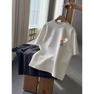 NASA联名重磅T恤男款夏季纯棉白色短袖潮牌慵懒风宽松百搭上衣服