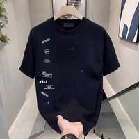 NASA聯(lián)名春夏季寬松圓領(lǐng)印花上衣重磅港味男純棉短袖T恤青春潮流