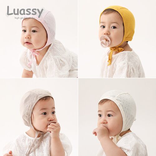 LUASSY薄款纯棉初生春夏秋季帽子