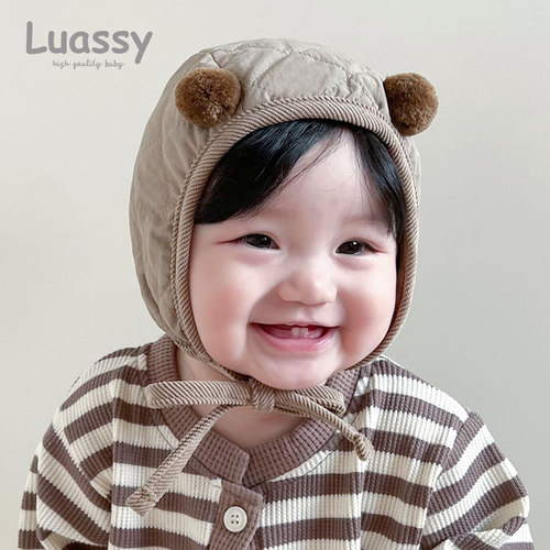 luassy秋冬季护囟婴儿帽子