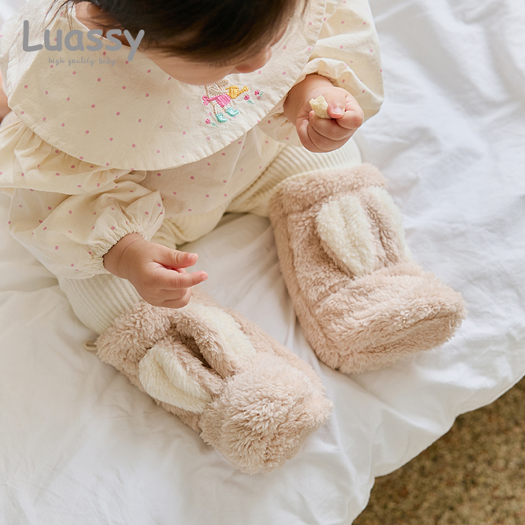 宝宝毛绒鞋袜0-1岁婴儿可爱袜子