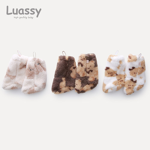 婴儿袜子秋冬款宝宝毛绒鞋袜袜套