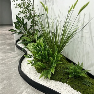 造景围挡室内绿植装饰条围栏公司大厅地面围边挡石景观自粘收边条