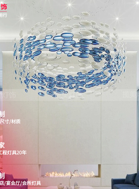 天花吊顶手工玻璃半圆蛋工程灯