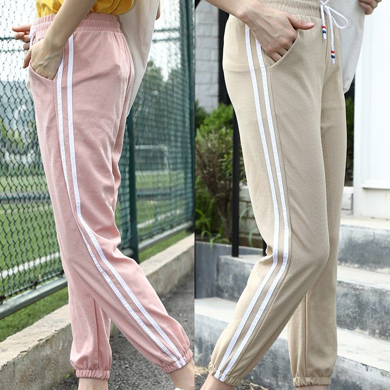 运动裤女2019春夏季新款九分薄款宽松健身休闲潮直筒显瘦学生裤子在类目 女装/女士精品, 裤子, 休闲裤中 - 来自Buy2taobao.com提供专业的淘宝代购服务