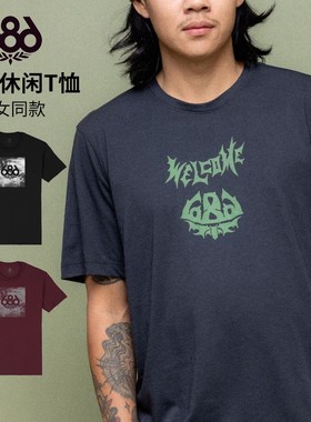 美国686滑雪休闲T恤男女运动圆领短袖半袖单双板个性潮流M2WPTS01