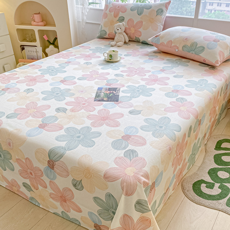 纯棉简约床单单件三件套