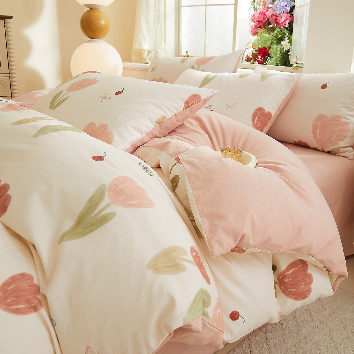 加厚纯棉磨毛床上四件套2025新款秋冬床品全棉少女被套床单三件套