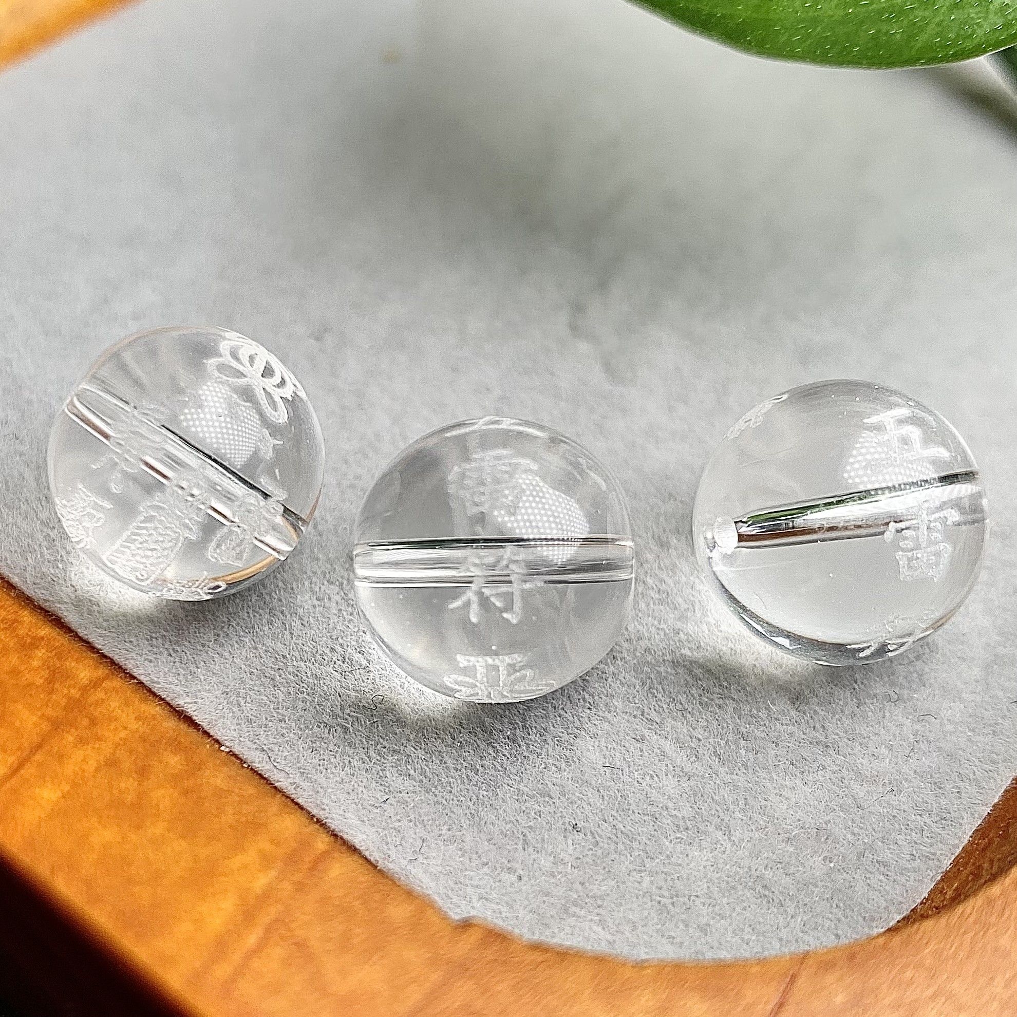 2025天然白水晶雕刻五雷符散珠佛珠手串手链配珠饰品挂件散珠