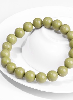 2026晶索珠宝 天然牛油果色阿拉善石手链奶昔手串 时尚百搭手链女