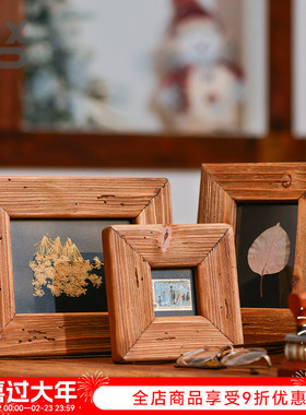 YBOX纯实木相框美式复古画框摆台桌面摆设创意3寸6寸7寸装饰相框