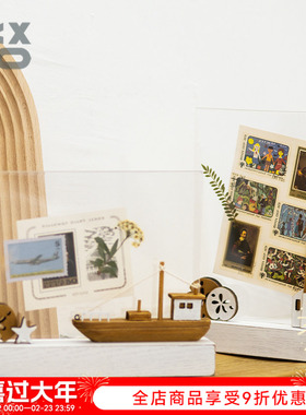 YBOX原创实木相框美式海洋风7寸亚克力摆台标本框方形相片框复古