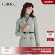 OBEG欧碧倩奥莱特卖秋冬时尚 收腰千鸟格羊毛西装 外套10404110