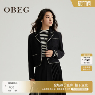 OBEG欧碧倩撞色织带上衣10464066