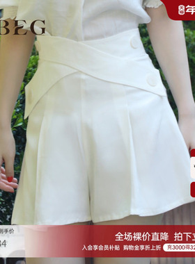 OBEG欧碧倩时尚通勤宽松阔腿设计感短裤女夏季104146