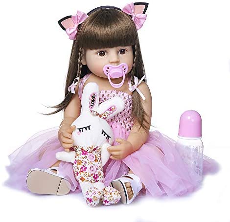 mnmj lovely reborn baby girl dolls silicone full body toddle