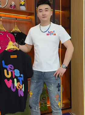 潮牌印花短袖t恤男半袖体恤上衣