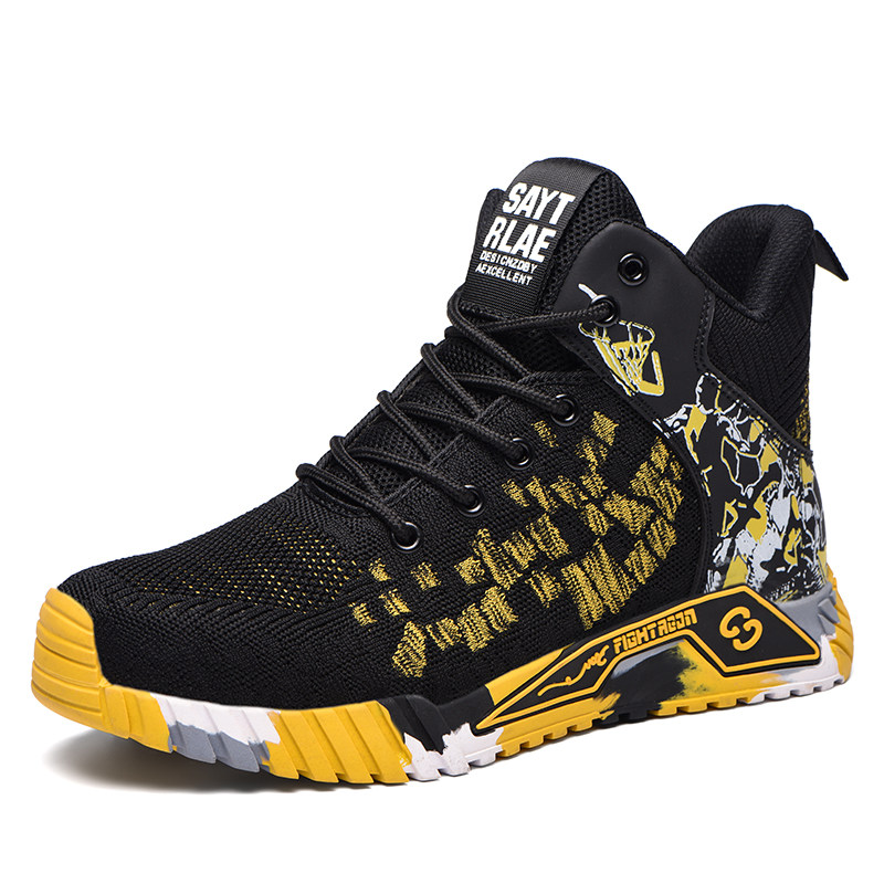 LABOR PROTECTION SHOES 2024 ANTI-SMASHING STEEL TOE FLYING WEAVING LABOR PROTECTION SHOES BREATHABLE LIGHTWEIGHT AND ANTI-PUNCTURE CONSTRUCTION SITE SAFETY LABOR SHOES MEN