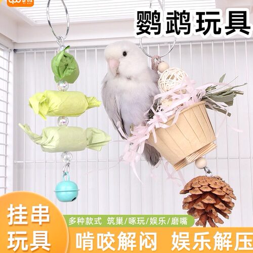 鹦鹉啃咬玩具解闷自嗨磨牙棒