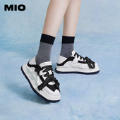 溶解鞋 MIO米奥圆头中跟面包鞋 休闲厚底板鞋 女鞋 时髦小白鞋 个性