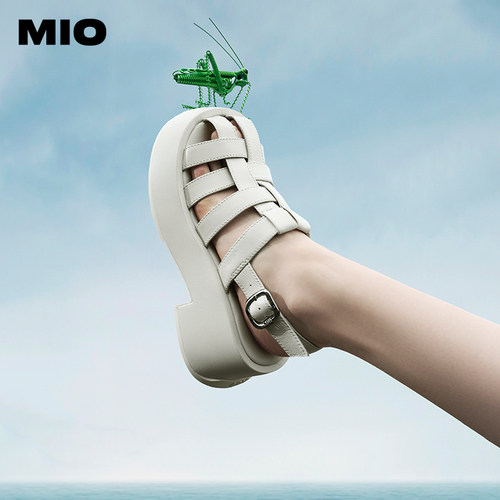 MIO金属扣带夏季罗马凉鞋夏季