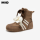 新款 MIO米奥鹦鹉德训鞋 女秋季 圆头内增高2.5cm运动高帮休闲靴