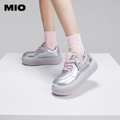 女鞋 MIO米奥秋季 潮流拼色运动鞋 面包鞋 圆头高跟时尚 休闲鞋