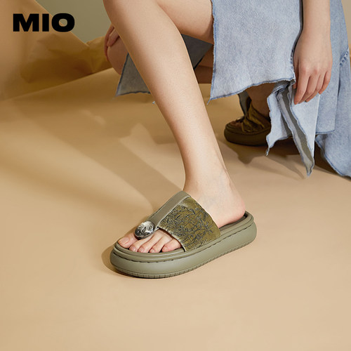 MIO绒感厚底人字拖米奥人字拖